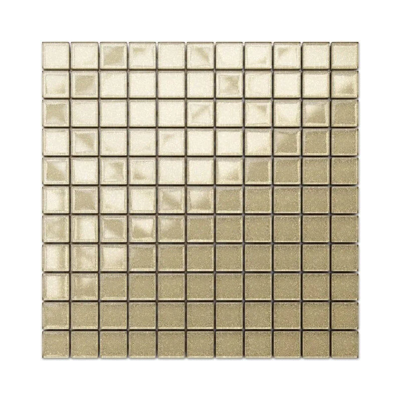foto del prodotto ilcom mosaico in vetro su rete per bagno e cucina 30cm x 30cm the gold rush