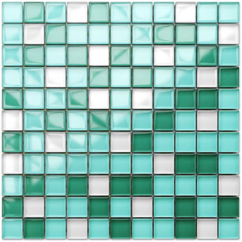 foto del prodotto ilcom mosaico in vetro su rete per bagno e cucina 30cm x 30cm winter frost
