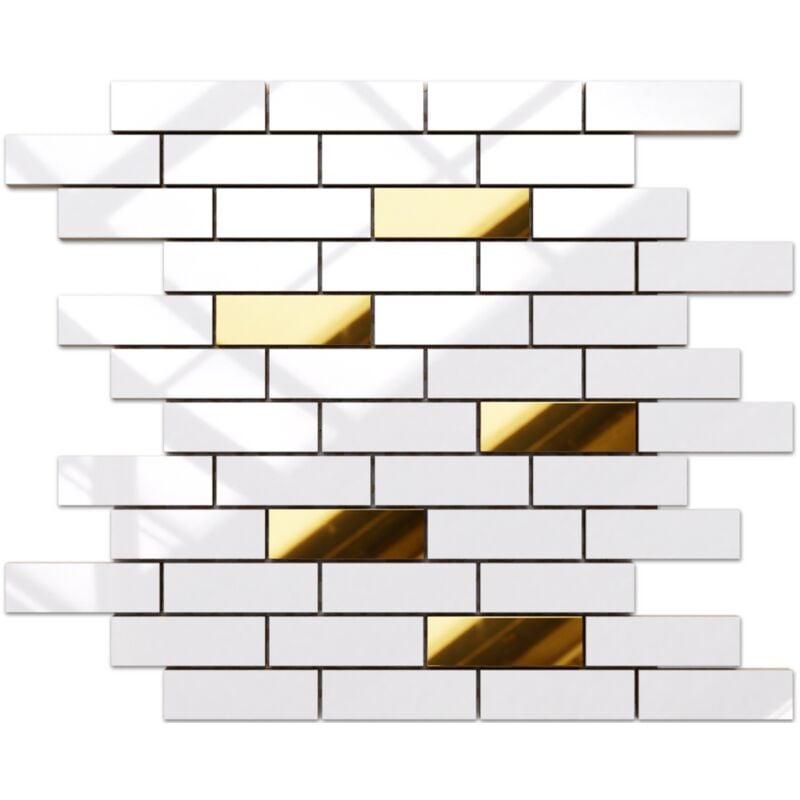 foto del prodotto ilcom mosaico su rete in ceramica per bagno o cucina 37.3 x 29.8 cm gold mine