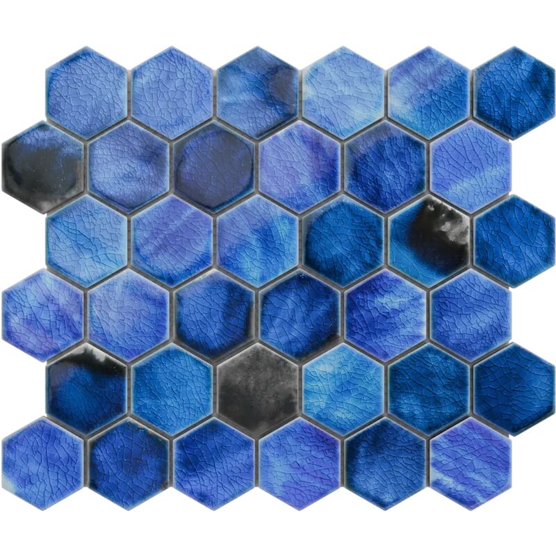 foto del prodotto ilcom mosaico su rete per bagno e cucina in ceramica 31,2 x 27 cm mixed ocean hive