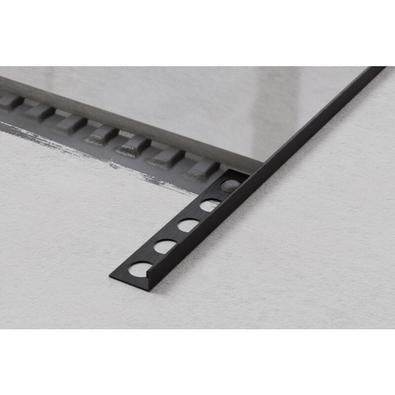 immagine 0 del prodotto ilcom profilo angolare j universale in acciaio inossidabile per piastrelle 1cm x 270cm nero satinato