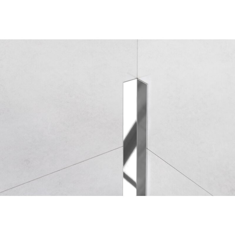 foto del prodotto ilcom profilo decorativo li angolare interno in acciaio inossidabile 1cm x 270cm argento lucido