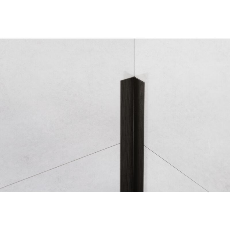 foto del prodotto ilcom profilo decorativo li angolare interno in acciaio inossidabile 1cm x 270cm nero satinato