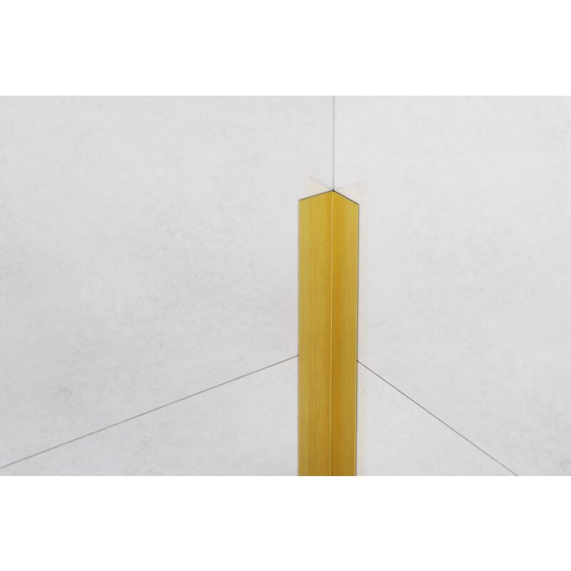 foto del prodotto ilcom profilo decorativo li angolare interno in acciaio inossidabile 1cm x 270cm oro satinato