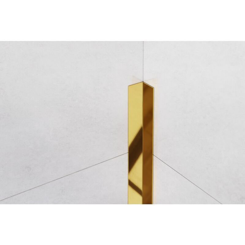 foto del prodotto ilcom profilo decorativo li angolare interno in acciaio inossidabile 2cm x 270cm oro lucido