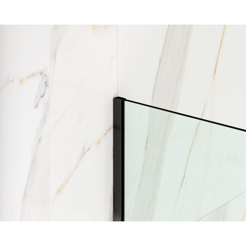 foto del prodotto ilcom profilo in acciaio inossidabile per montaggio vetro doccia 8 10mm di spessore 11mm x 2700mm nero lucido