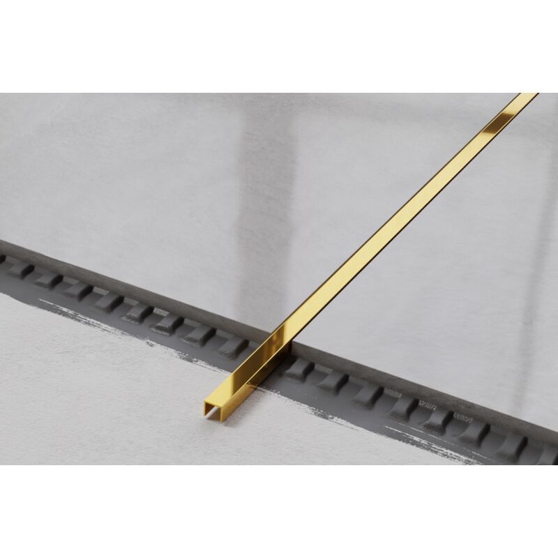 foto del prodotto ilcom profilo u di raccordo rettificato in acciaio inossidabile 1cm x 270cm oro lucido