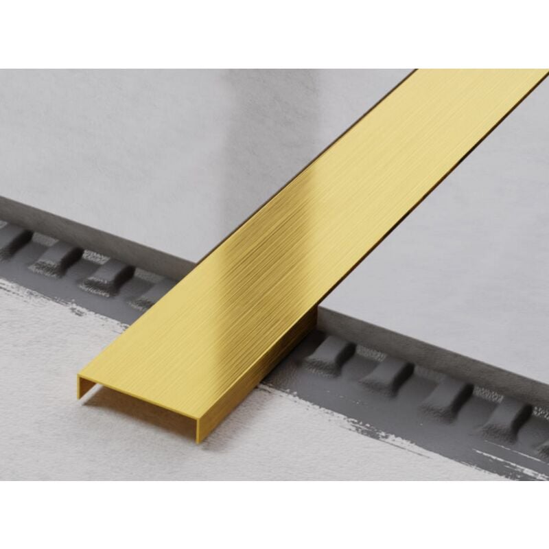 foto del prodotto ilcom profilo u di raccordo rettificato in acciaio inossidabile 4cm x 244cm oro satinato