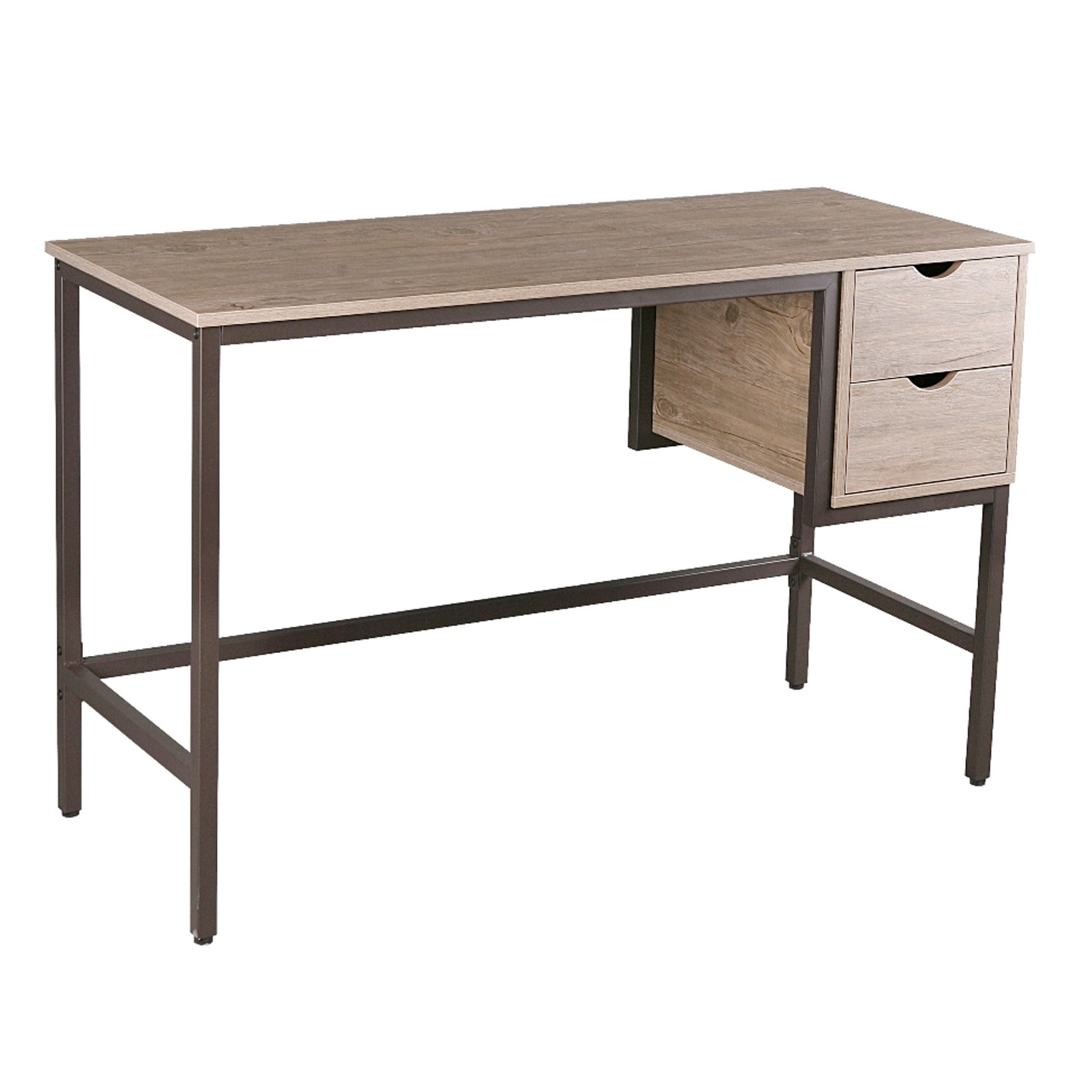 foto del prodotto illinois scrivania in legno e metallo con cassetti 120x48x76 cm
