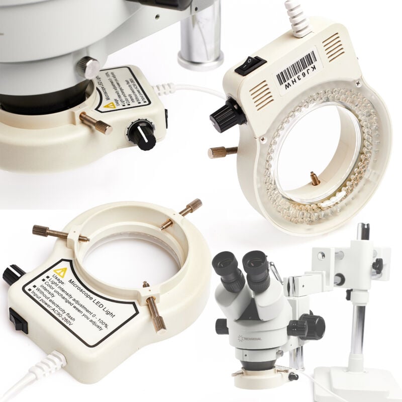 foto del prodotto illuminatore illuminazione led techrebal 144x regolabile per microscopio