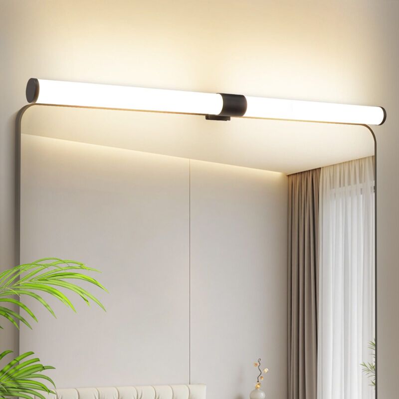 foto del prodotto illuminazione a parete per bagno led illuminazione a parete da 8w, lampada lunga 60 cm, nera, montabile con clip, a prova d acqua ip44, luce per