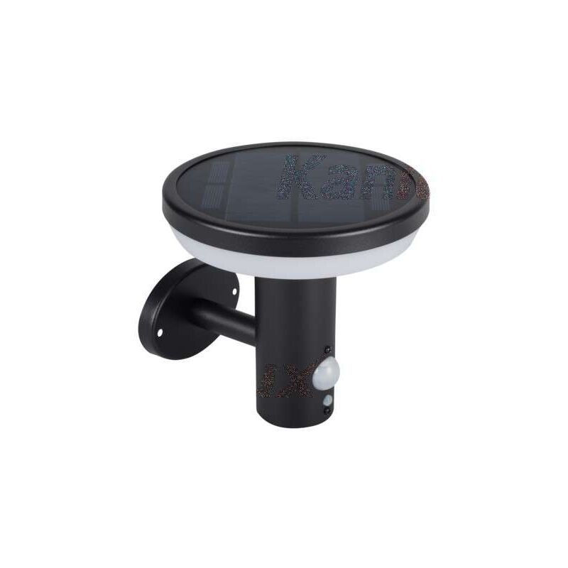 foto del prodotto illuminazione solare led 500lm impermeabile rilevatore ip44 nero bianco naturale 4000k