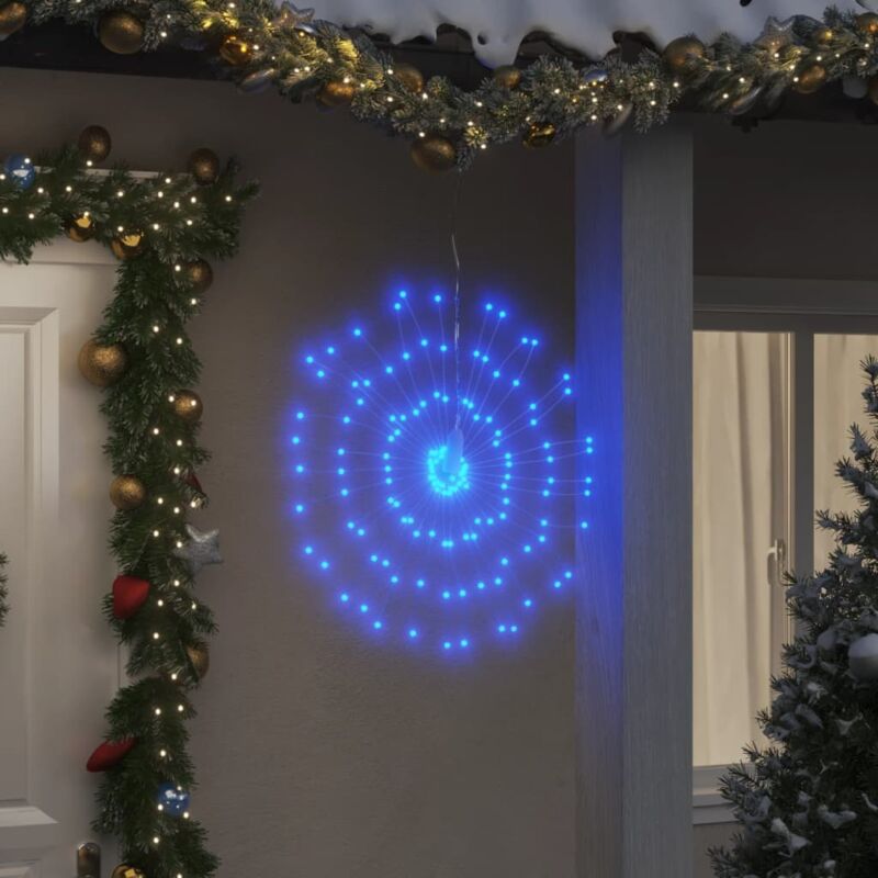 foto del prodotto illuminazioni di natale galassia 140 led 2pz blu 17 cm vidaxl