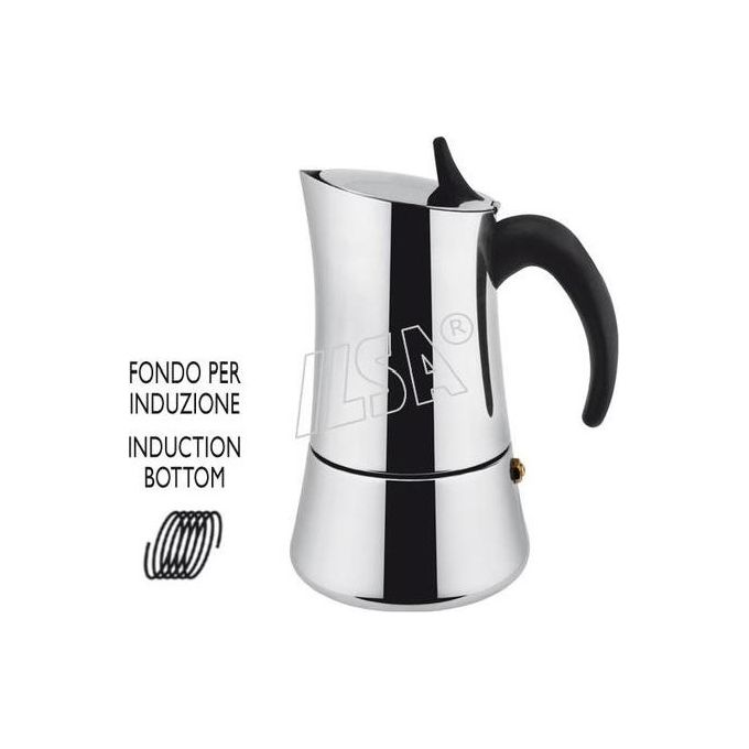 foto del prodotto ilsa caffettiera espresso elly 6 tazze per induzione acciaio inox 18 10