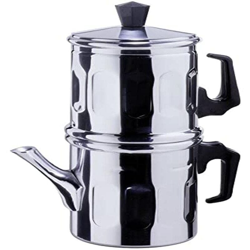 foto del prodotto ilsa caffettiera napoletana diamante, alluminio, tazze 1 2, cl 15