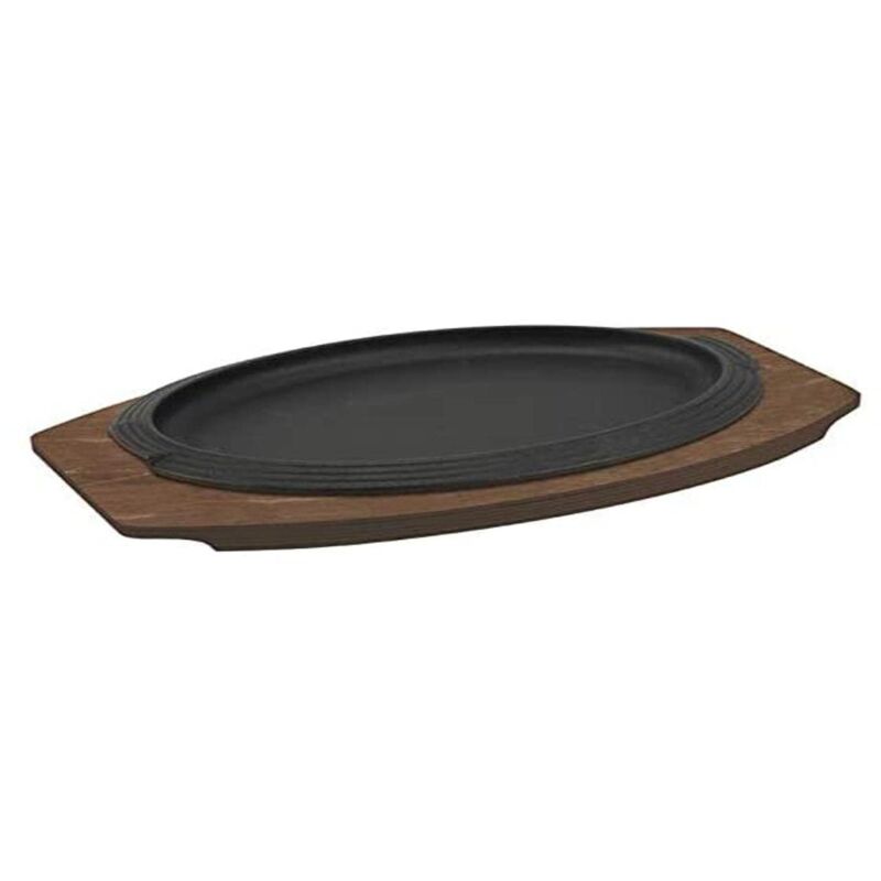 immagine 0 del prodotto ilsa piatto da portata in ghisa, vassoio in legno, ovale, 28x19 cm