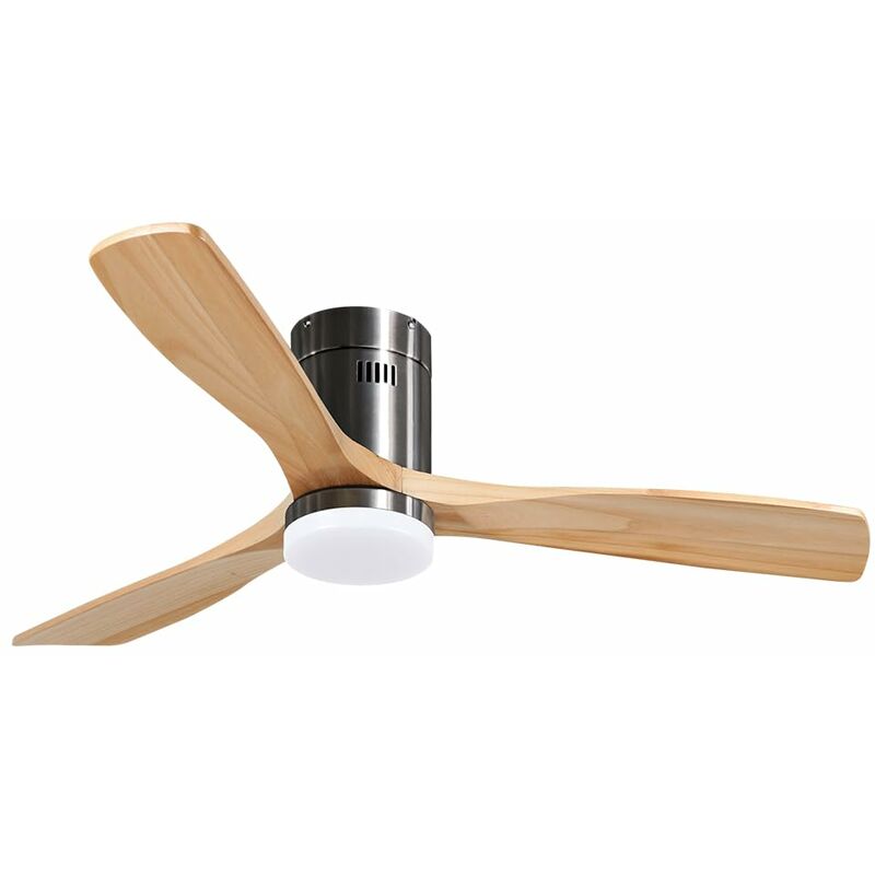 foto del prodotto iluminashop m ledme ventilatore da soffitto led energy nichel con luce e telecomando, basso consumo, motore dc, 6 velocit , silenzioso, 4 pale a