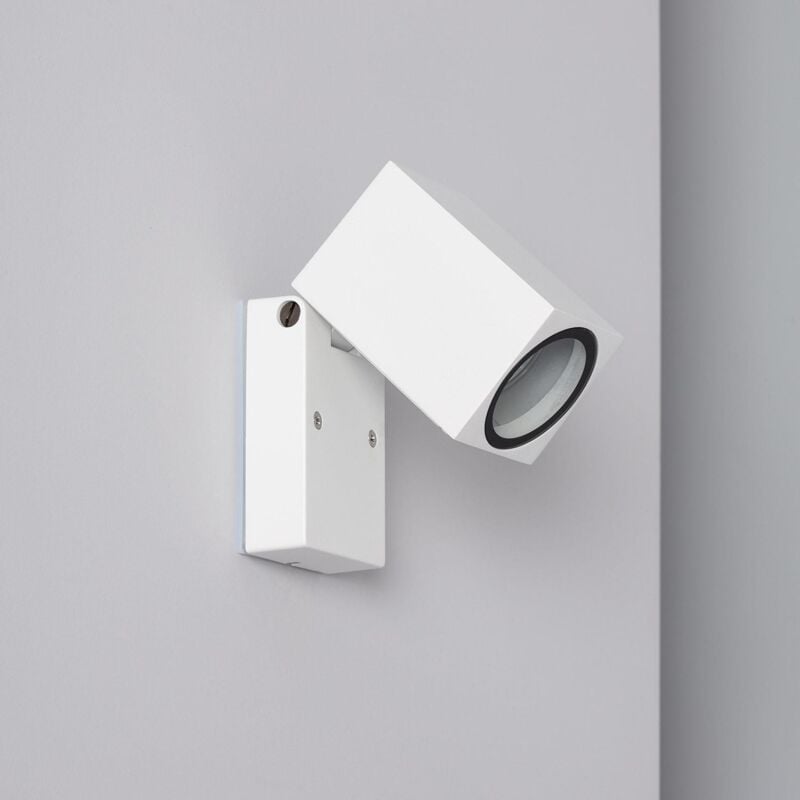 foto del prodotto iluzzia applique da parete per esterni alluminio quadrato onuba bianco