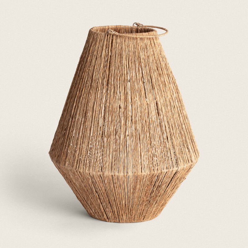 foto del prodotto iluzzia lampada da tavolo iuta tuareg colore naturale con telecomando