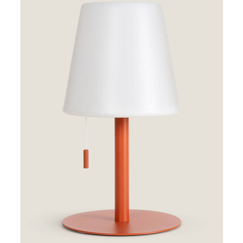 foto del prodotto iluzzia lampada da tavolo led 2,6w portatile per esterno in alluminio con batteria ricaricabile epinay terracotta