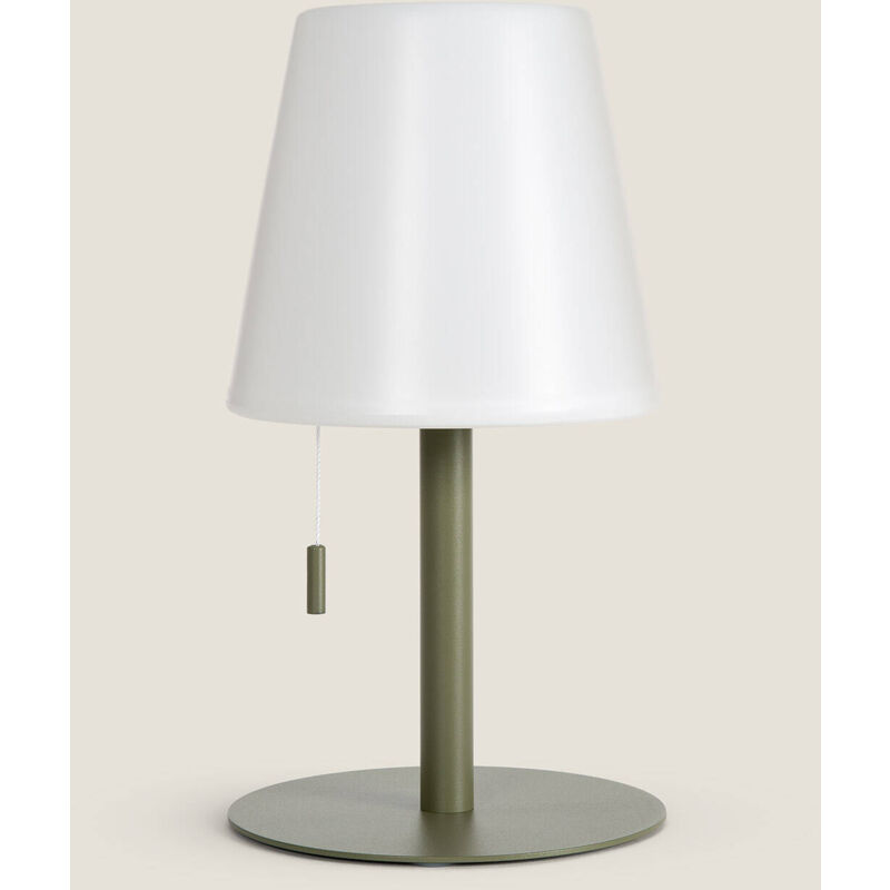 foto del prodotto iluzzia lampada da tavolo led 2,6w portatile per esterno in alluminio con batteria ricaricabile epinay verde cachi