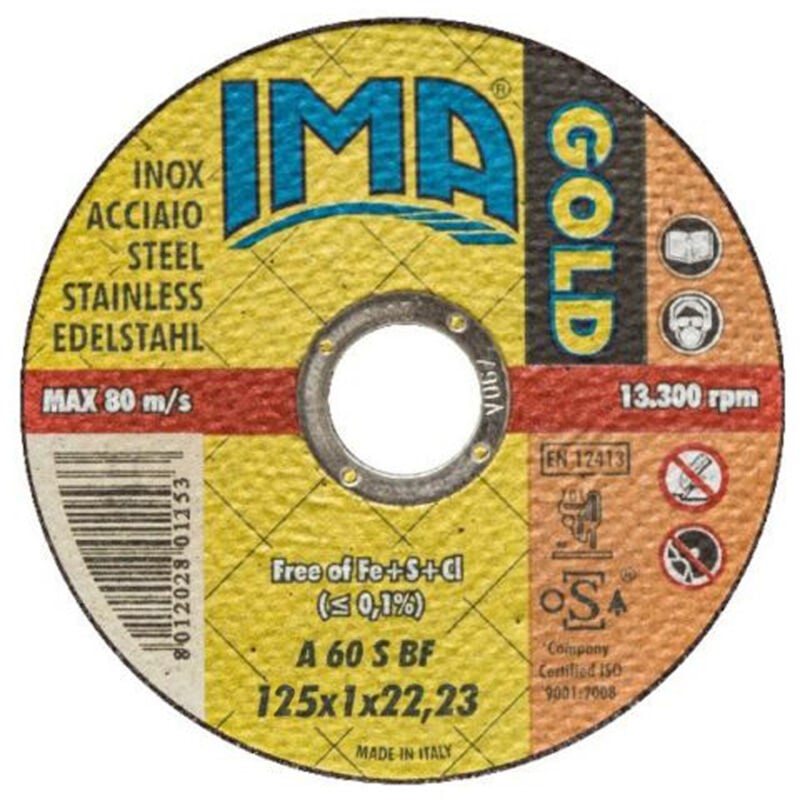 foto del prodotto ima disco da taglio extra sottile ferro acciaio inox 125 1,2x22,23mm x5pz