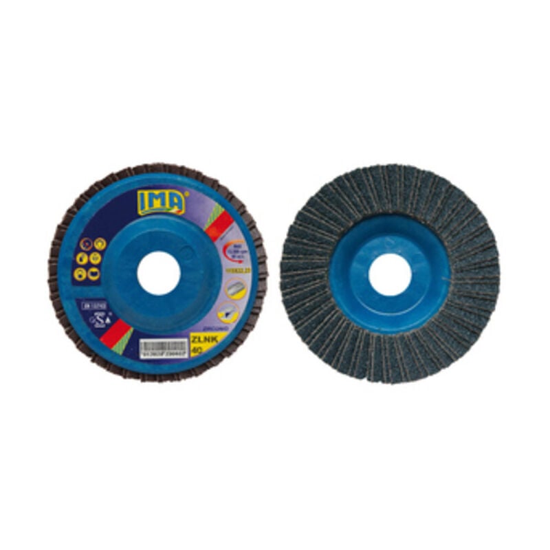 foto del prodotto ima disco zirconio a lamelle mm.115 gr.100. prezzo per 1 pezzo.
