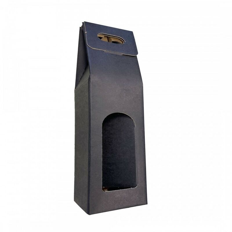 foto del prodotto imballaggi 2000 1 scatola portabottiglie nera scatole di cartone per bottiglie di vino prosecco champagne confezione da 1 bottiglia ideali
