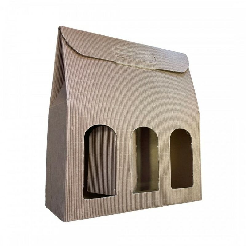 foto del prodotto imballaggi 2000 20 scatole portabottiglie marrone scatole di cartone per bottiglie di vino prosecco champagne confezione da 3 bottiglie