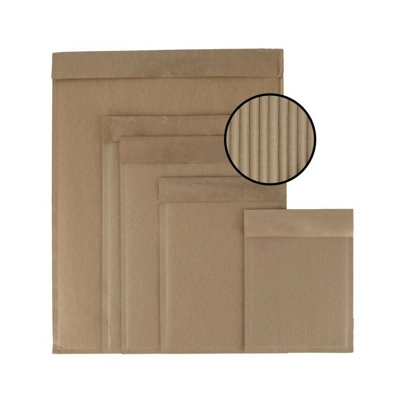foto del prodotto imballaggi 2000 buste imbottite in carta certificata fsc con cartone ondulato confezione da 10 pezzi, dimensioni 180x260mm marrone ecologiche