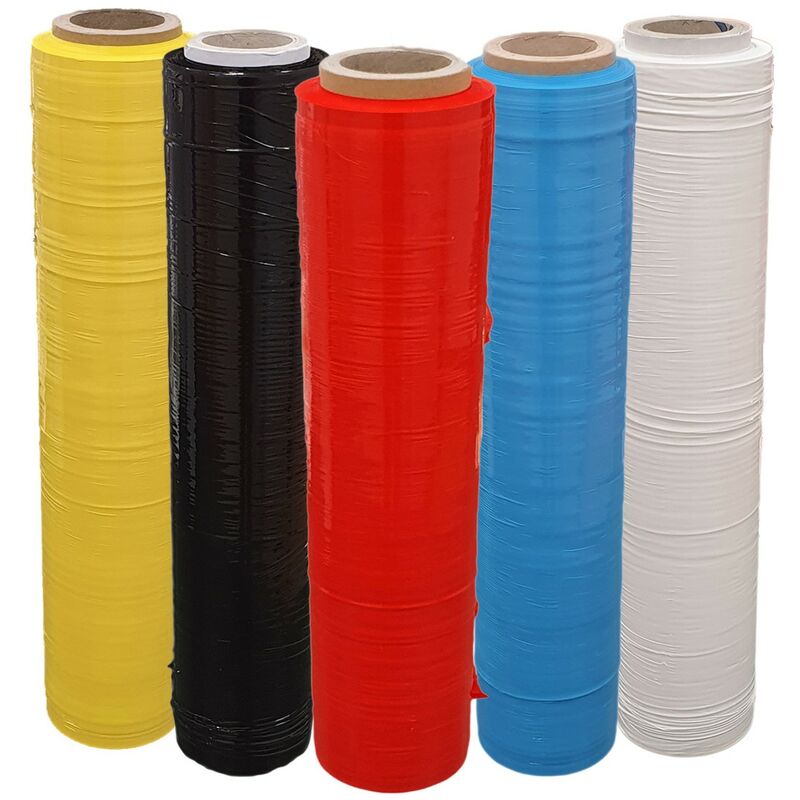 foto del prodotto imballaggi 2000 film estensibile imballaggio nera, 6 rotoli 160mx30myx50h cm per imballaggio multiuso, pellicola imballaggio extra resistente