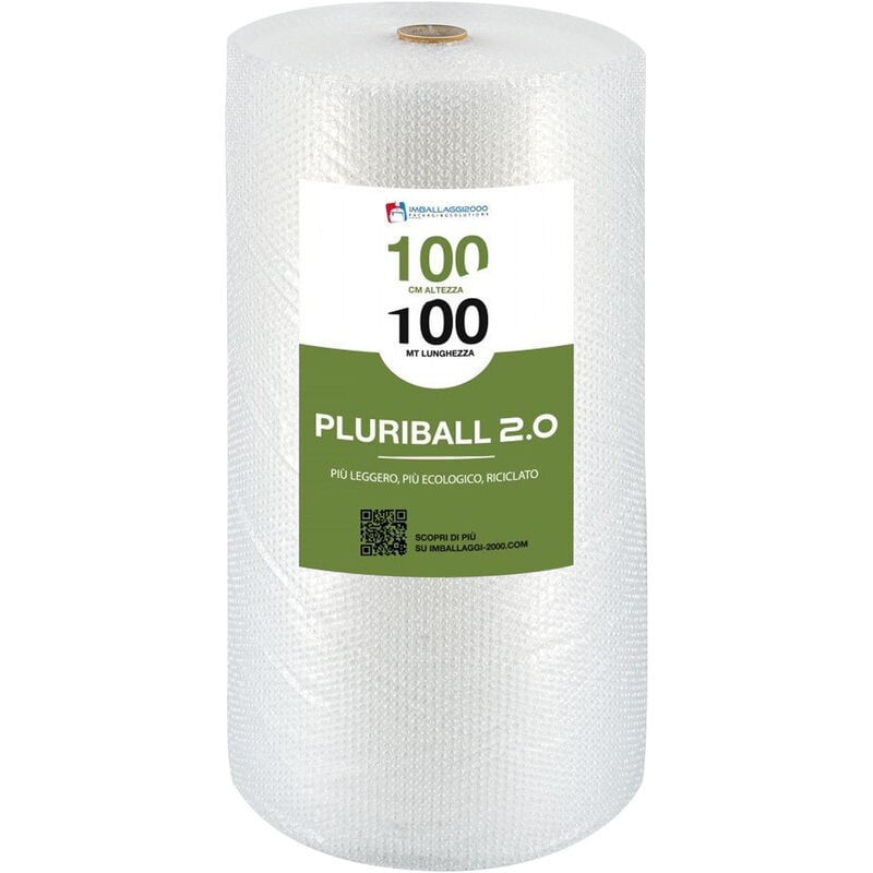 foto del prodotto imballaggi 2000 pluriball 2.0 imballaggio 1x100 metri ecologico per spedizioni e traslochi