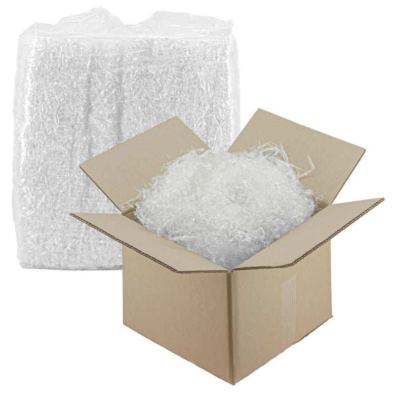 foto del prodotto imballaggi 2000 - truciolo polipropilene trasparente per imballaggi, paglia sintetica per cesti natalizi e per confezioni regalo - 5 kg - paglietta