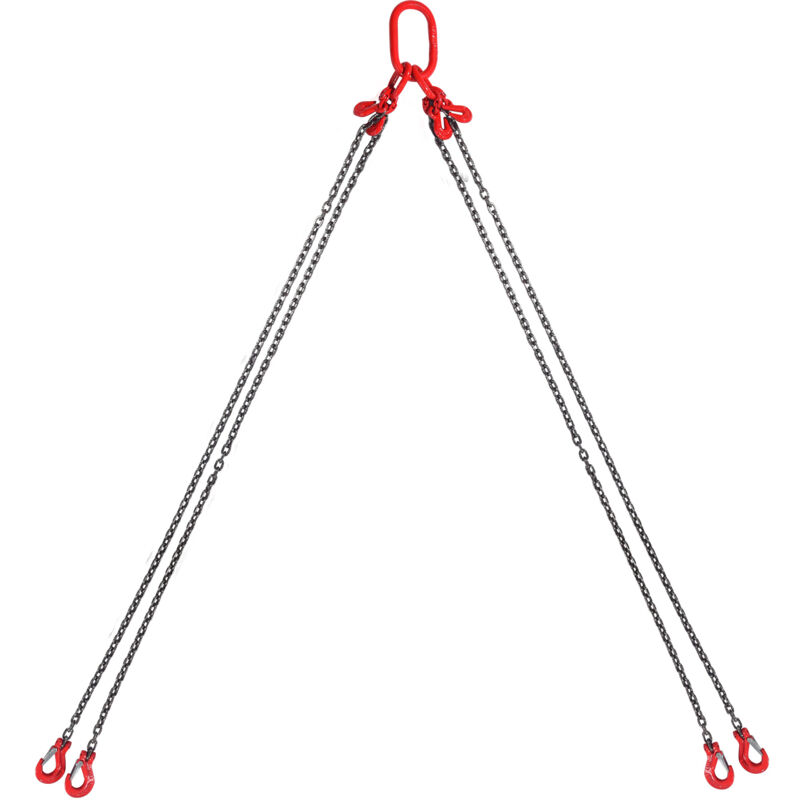 foto del prodotto imbracatura a catena di sollevamento a 4 gambe con ganci e regolatori, 6mm x 150cm, capacita di carico 2993 kg, grado 80 per carrello elevatore,