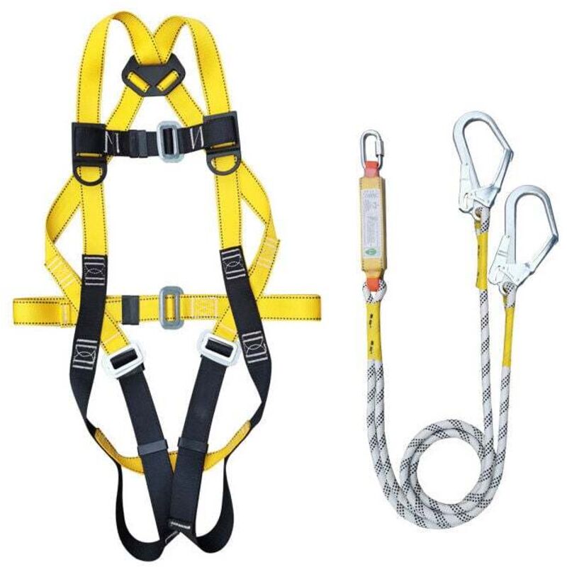 foto del prodotto imbracatura di sicurezza durevole, ergonomica e regolabile, protezione anticaduta, imbracatura per arrampicata, protezione anticaduta, adatta per