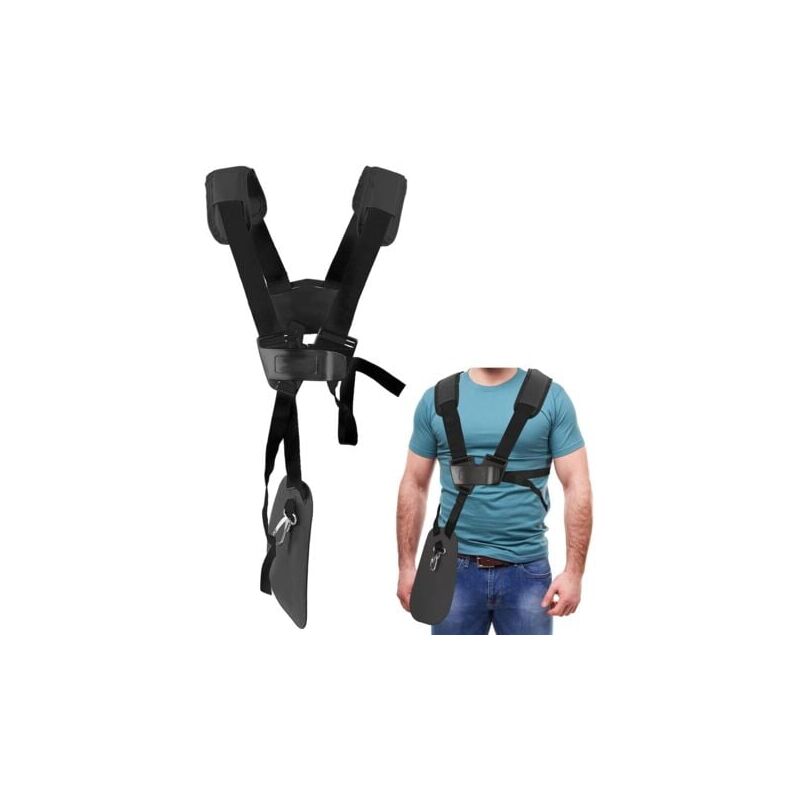 foto del prodotto imbracatura per decespugliatore imbracatura a doppia spalla per tosaerba con cintura in nylon resistente imbracatura per decespugliatore regolabile