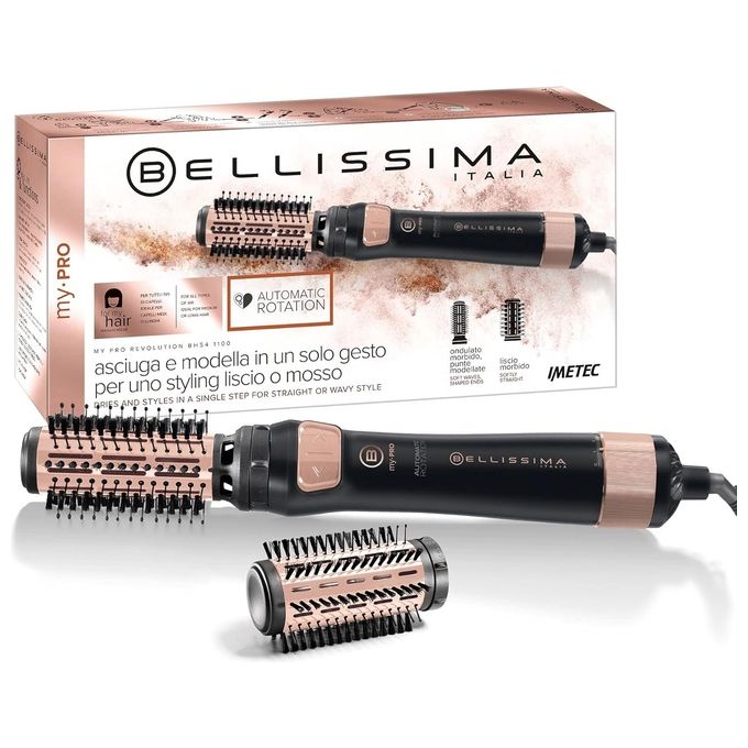 foto del prodotto imetec bellissima my pro revolution bhs4 1100 spazzola ad aria calda 1000 w rivestimento in ceramica