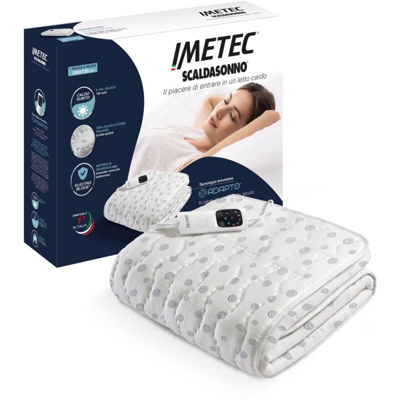 foto del prodotto imetec - scaldasonno adapto una piazza e mezza in cotone tessuto anallergico 150 x 120 cm