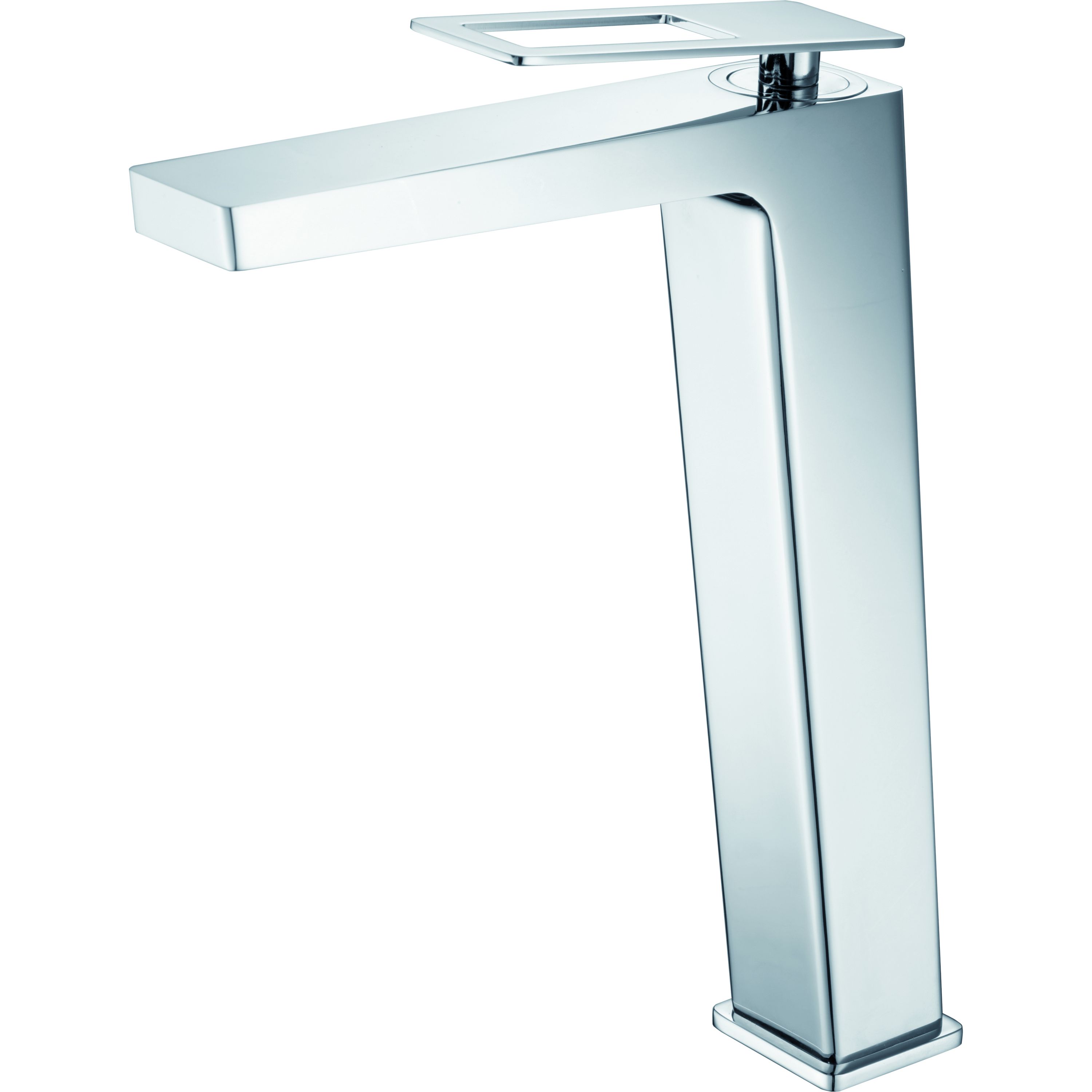 foto del prodotto imex miscelatore lavabo alto inox in ottone e zama con cartuccia ceramica 26 mm top set 2 flessibili 3-8 inclusi altezza 289 mm canna 196 mm modello bdc032-3 serie suecia