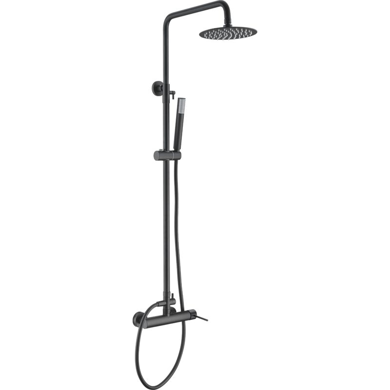 foto del prodotto imex products - colonna doccia con monocomando modello milos stick doccetta di dimensioni standard colore nero con finitura opaca imex