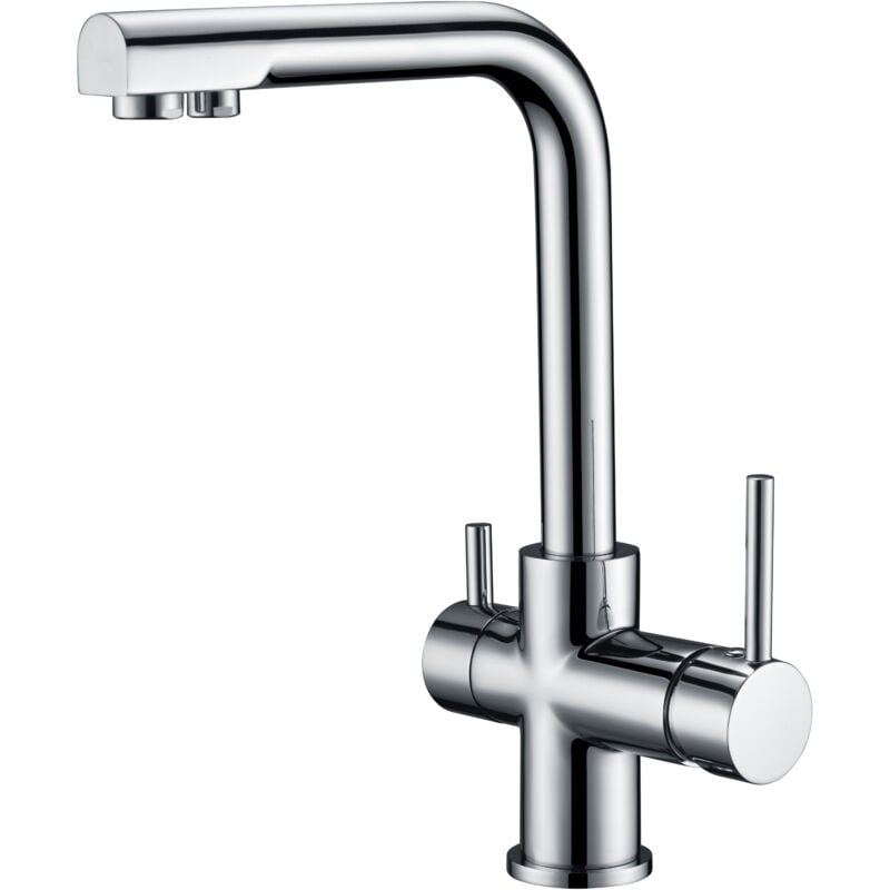 foto del prodotto imex products mice rubinetto cucina, lavello monocomando con sistema ad osmosi miscelatore cucina per osmosi a 2 vie serie marsiglia cromo