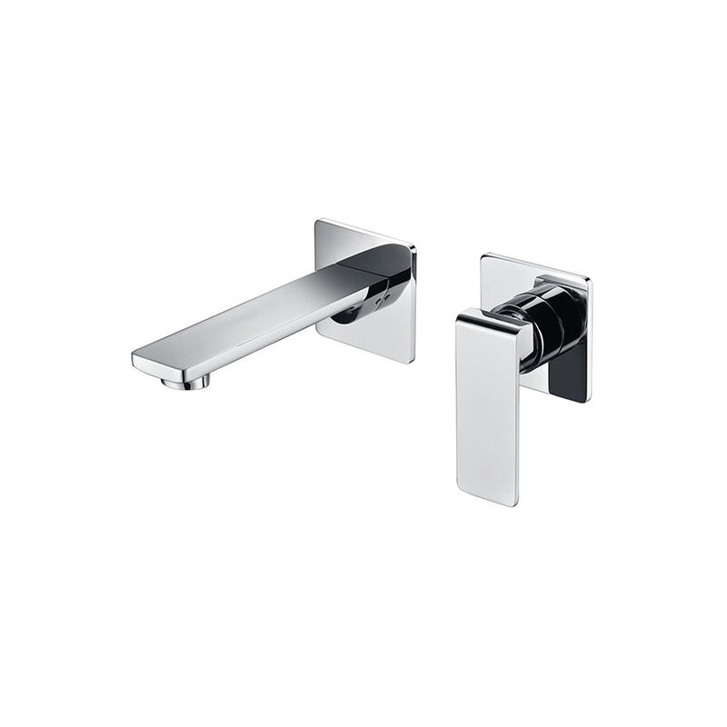 foto del prodotto imex products rubinetto lavabo monocomando da incasso con bocca e maniglia rubinetti da bagno da incasso colore cromo