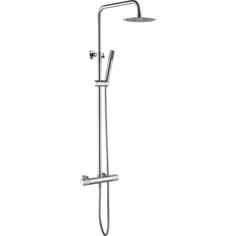 foto del prodotto imex products set asta doccia termostatica allungabile colonna doccia con doccetta, maniglia doccia, soffione cromato