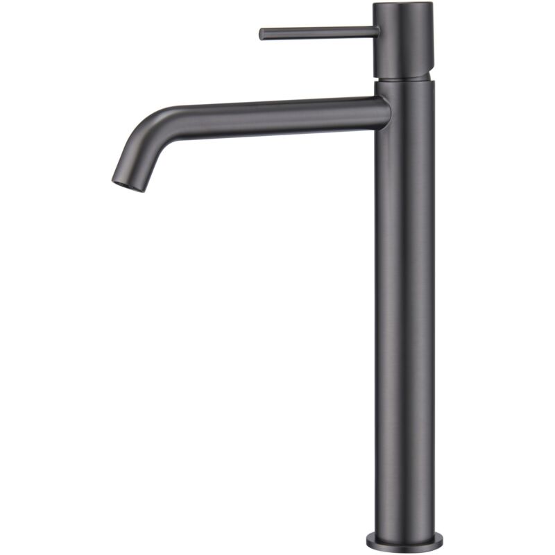 foto del prodotto imex - rubinetto alto del lavabo monocomando modello monza altezza del collo colore nero finitura in metallo nero a pistola