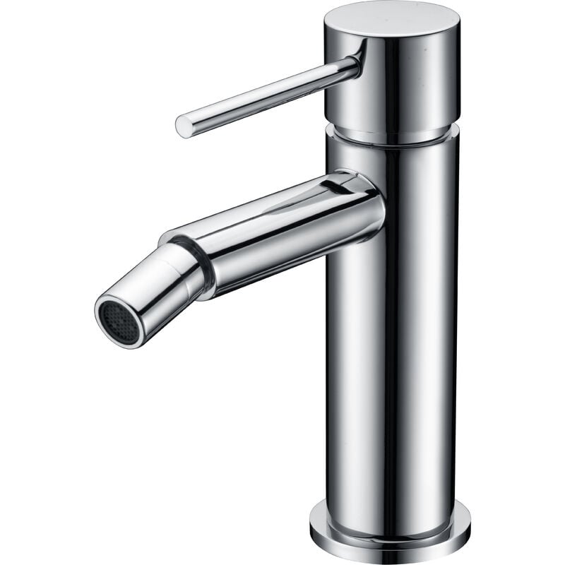 foto del prodotto imex rubinetto bidet monocomando modello milos stick colore grigio finitura cromata 