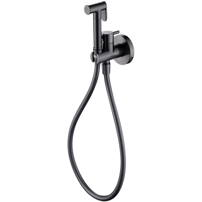 foto del prodotto imex - rubinetto bidet monocomando modello monaco colore nero finitura in metallo nero gun