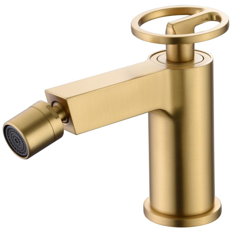 foto del prodotto imex rubinetto bidet monocomando modello olimpo colore oro finitura in oro spazzolato 