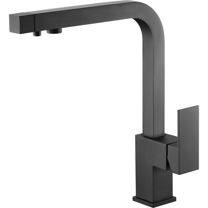 foto del prodotto imex rubinetto da cucina con osmosi monocomando modello capri colore nero finitura opaca 