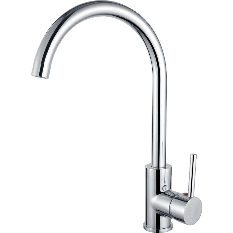foto del prodotto imex rubinetto da cucina monogetto modello lyon colore grigio finitura cromo 