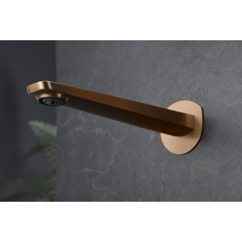 foto del prodotto imex rubinetto da incasso con monocomando per lavabo modello n poles colore oro rosa finitura in oro rosa spazzolato 